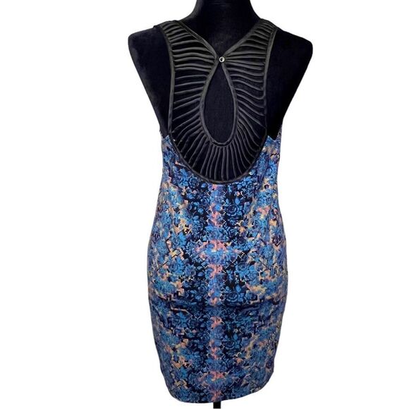 Free People Digital Damsel Floral Pixels Bodycon Strappy Dress in Neon Glow Sz M - Picture 4 of 13